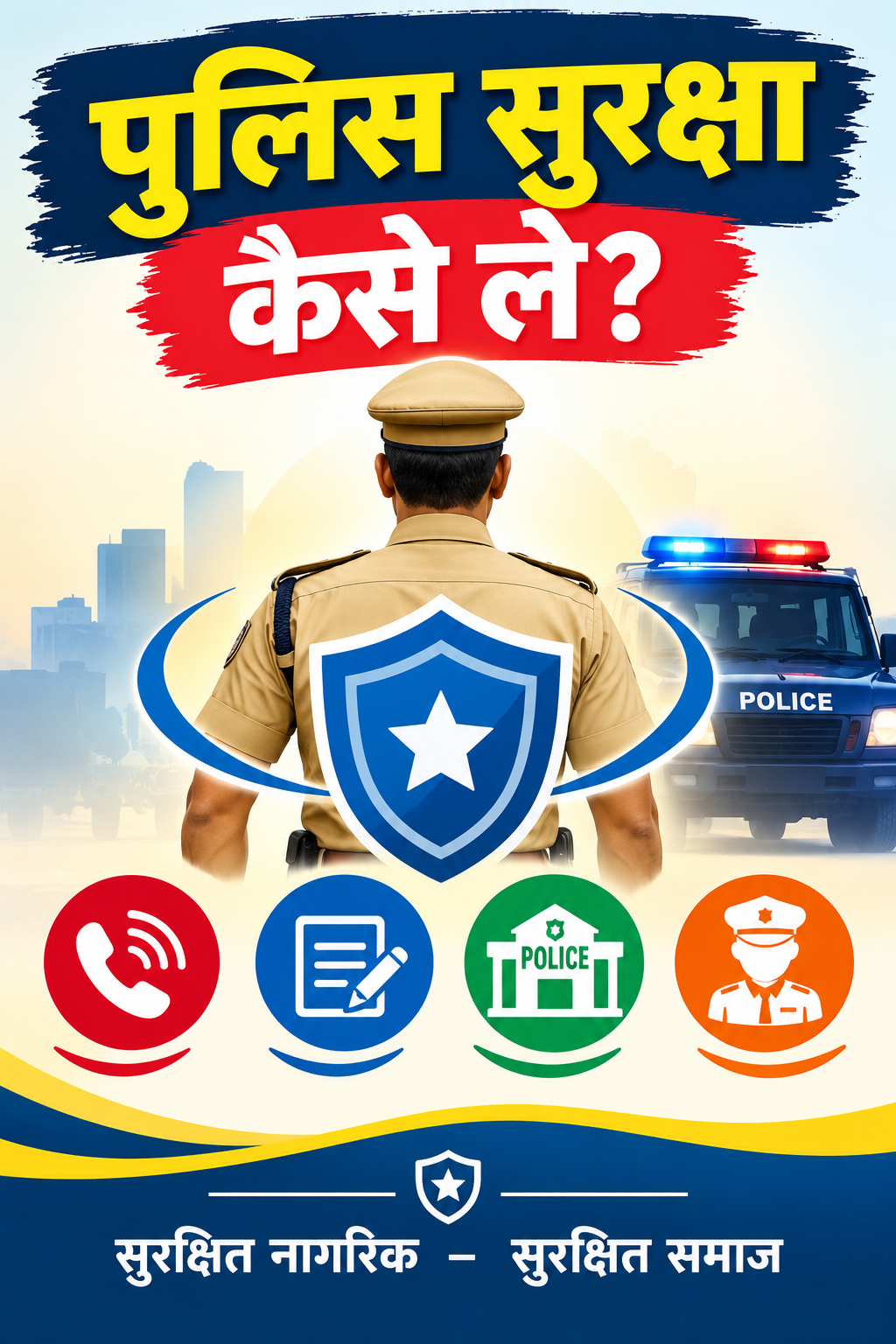 Police Safety Infographic Poster